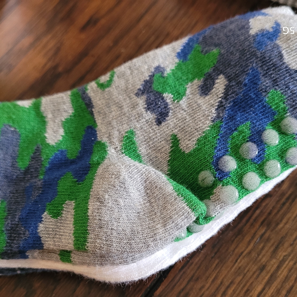 Joe Fresh Green and Blue Casual Socks with Textured Design-3 Pair- Size 1-3
